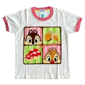 NWT Kid’s White Pink Chip ‘n Dale Cotton Tshirt Disney Printed short Sleeve Top